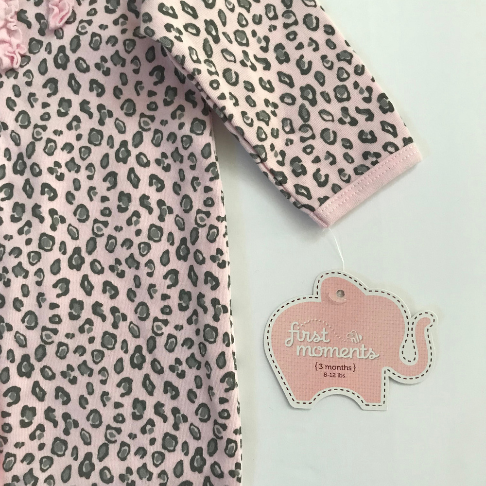 Baby Girl Sleep & Play Pajamas Footie Pink Clothes - Picture 3 of 4